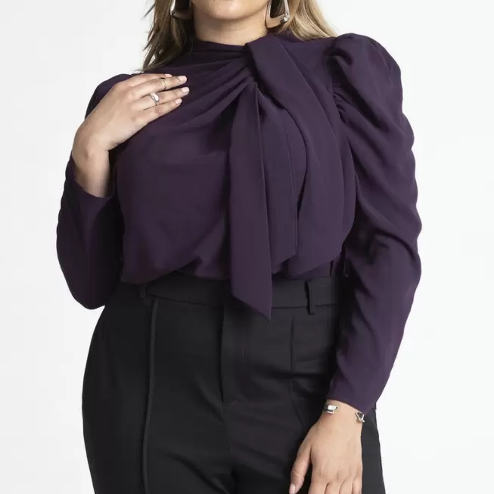 NWOT Eloquii Drape Front Blouse